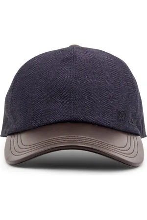Berluti Linen Baseball Hat With Leather Inserts