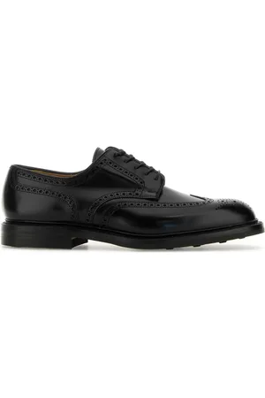 Crockett & Jones Black Leather Pembroke Lace-up Shoes