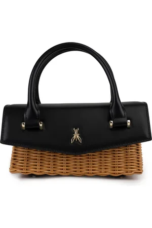 Patrizia Pepe Small Straw And Leather Handbag