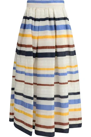 SARA ROKA Striped Long Skirt