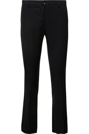 PT Torino Black Cropped Flared Jaine Pants In Wool Woman