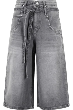 Low Classic Belted Denim Bermuda Pants