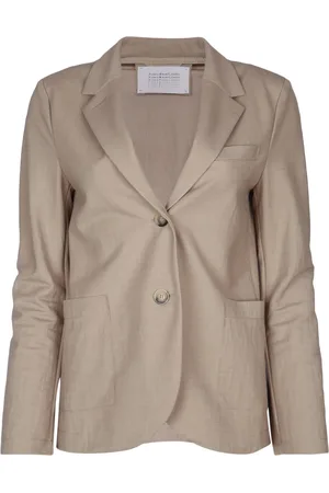Harris Wharf London Women Stand Up Collar Blazer Rayon