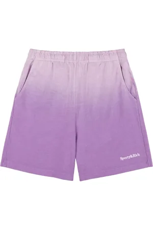 Sporty & Rich Serif Logo Embroidered Gym Shorts