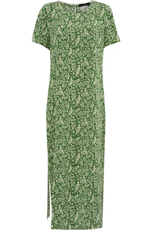 Max Mara Giudy Long Dress In Printed Silk