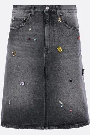 Marc Jacobs A-line Denim Skirt With Crystals