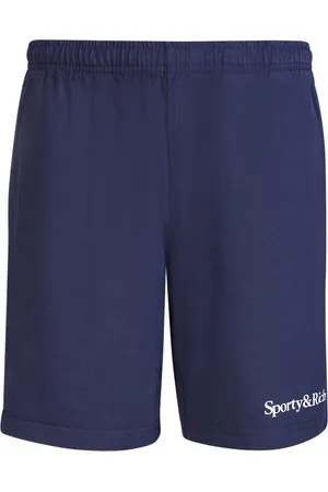 Sporty & Rich Serif Bermuda Shorts In Navy Blue