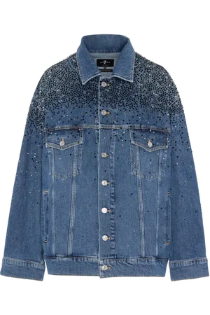 7 for all Mankind Oli Trucker Candy With Faded Crystals