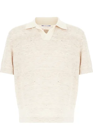 Jacob Cohen Melange Sand Linen Polo Shirt