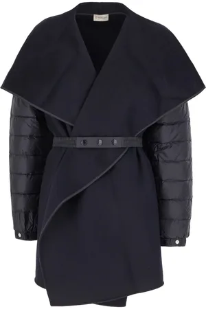 Moncler Navy Blue Wool Blend Cape