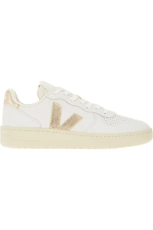Veja White Leather V-10 Sneakers