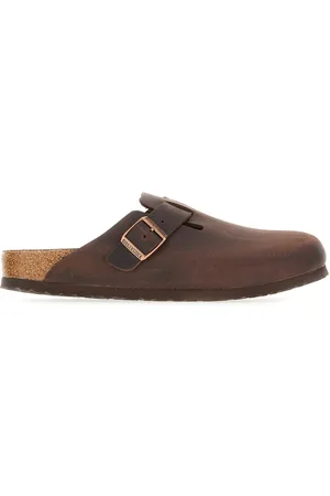 Birkenstock Chocolate Leather Boston Slippers