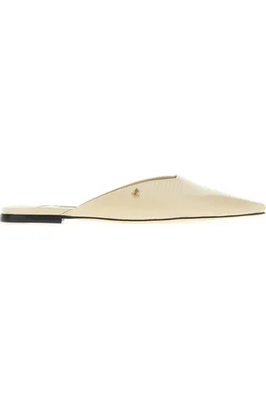 Jimmy Choo Ivory Leather Vivi Slippers