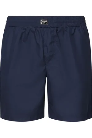 Dolce & Gabbana Short Swim Trunks With Logo Plaque