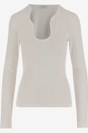 Salvatore Ferragamo Cotton Top With Shaped Neckline