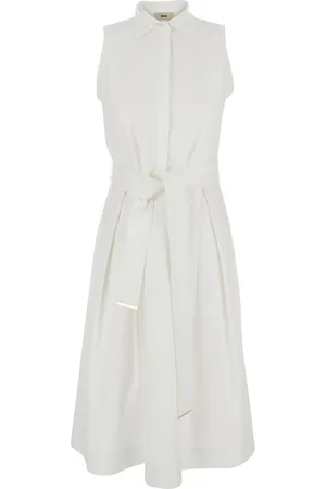 HERNO Sleeveless Dress With Classic Collar And Adjustable Belt In Tech Fabric Stretch Woman