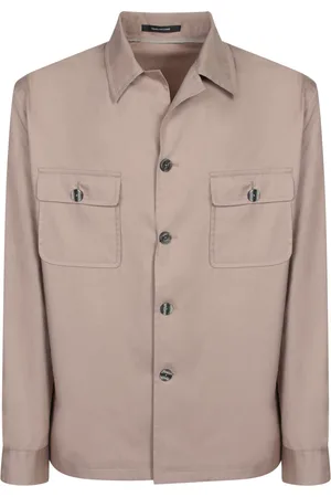 TAGLIATORE Taupe Cotton Overshirt