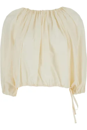 Serafini Cotton And Nylon Gathered Blouse