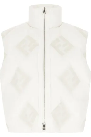 Fendi White Polyester Sleeveless Down Jacket