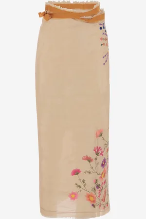 Faliero Sarti Linen And Cotton Blend Pareo With Floral Pattern