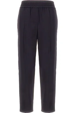 Brunello Cucinelli Midnight Blue Viscose Blend Pant
