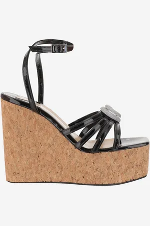 Mach & Mach Wedge Sandal With Heart Decoration