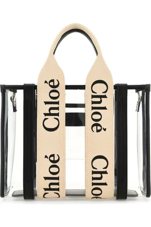 Chloé Two-tone Rubber And Leather Small Woody Shopping Bag