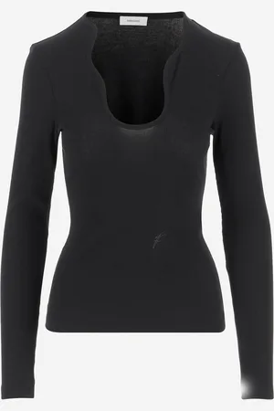 Salvatore Ferragamo Cotton Top With Shaped Neckline