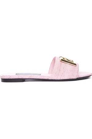 Dolce & Gabbana Pink Fabric Slippers