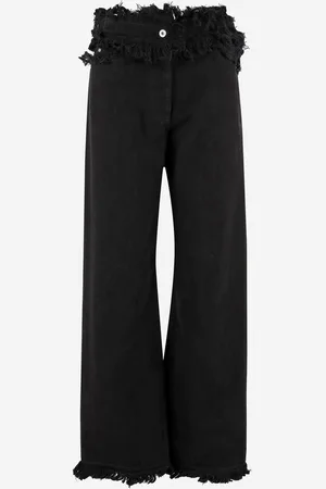 Salvatore Ferragamo Frayed Cotton Pants