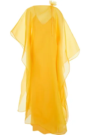 ‎Taller Marmo‎ Sza Caftan With Semi-transparent Design And Flower Detail In Silk Woman