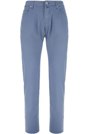Jacob Cohen Air Force Blue Stretch Cotton Blend Pants