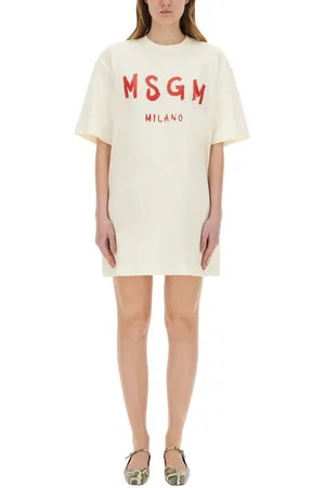 Msgm Short Dress With Logo
