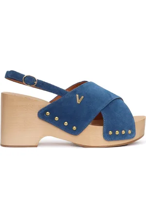 Via Roma Wooden Heeled Sandals
