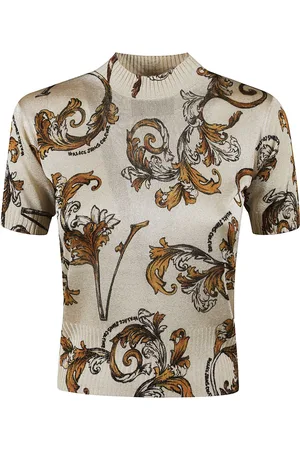 VERSACE Logo Patched Rib Cropped Top