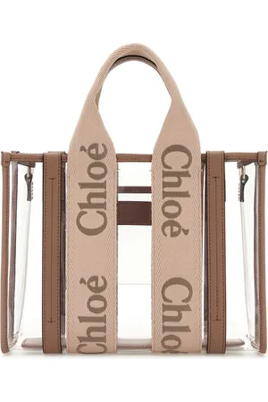 Chloé Two-tone Rubber And Leather Small Woody Shopping Bag