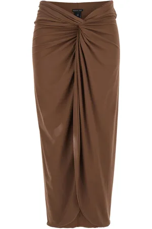FEDERICA TOSI Long Skirt With Ruches And Front Single Slit In Fabric Woman
