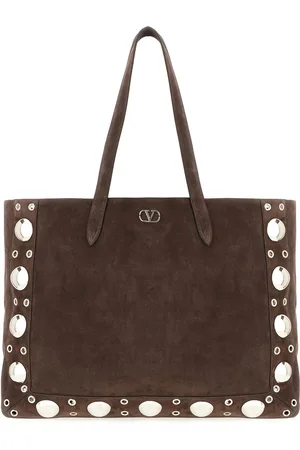 VALENTINO GARAVANI Brown Suede Shopping Bag