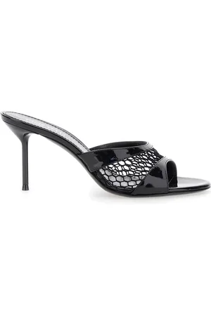 PARIS TEXAS Mule With Mesh Design And Stiletto Heel In Leather Woman