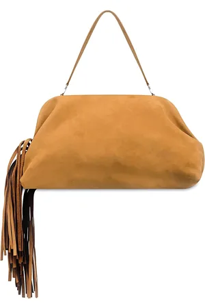 Serafini Clutch With Hanging Fringe Detail In Suede Woman