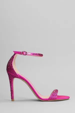 Stuart Weitzman Nudist Shine Sandals In Satin
