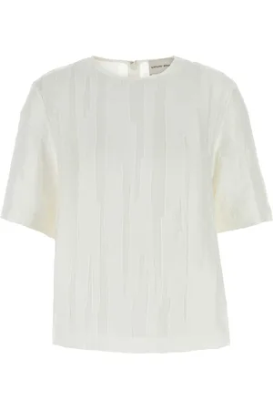 Loulou Studio White Silk Blend Toba T-shirt