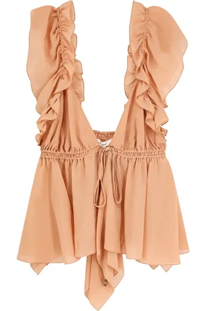 Chloé Silk Top With Rouches
