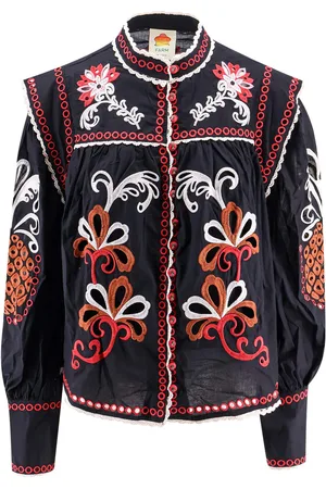 Farm Rio Cashew Mandala Richilieu Cotton Shirt With Cotton Tank Top