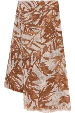 Brunello Cucinelli Linen Blend Scarf With Sparkiling Effect