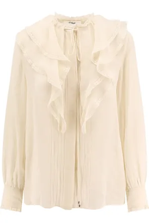 Chloé Silk Shirt With Lace Profiles
