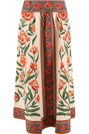 Farm Rio Cotton Skirt With Floral Print