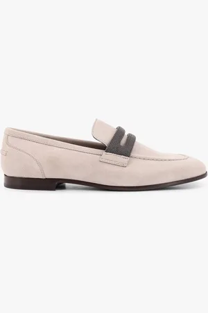 Brunello Cucinelli Suede Loafer With Iconic Monili Detail