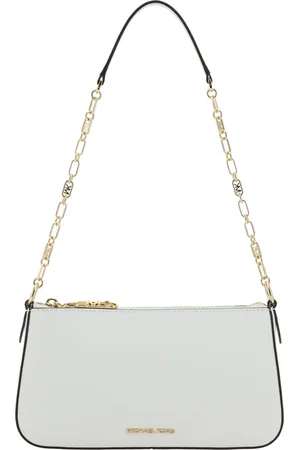 Michael Kors Empire Shoulder Bag In White Leather