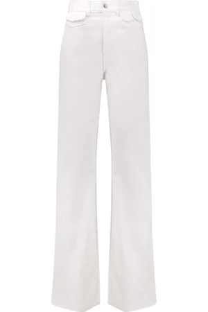 Chloé White Denim Trouser With Leather Tag
